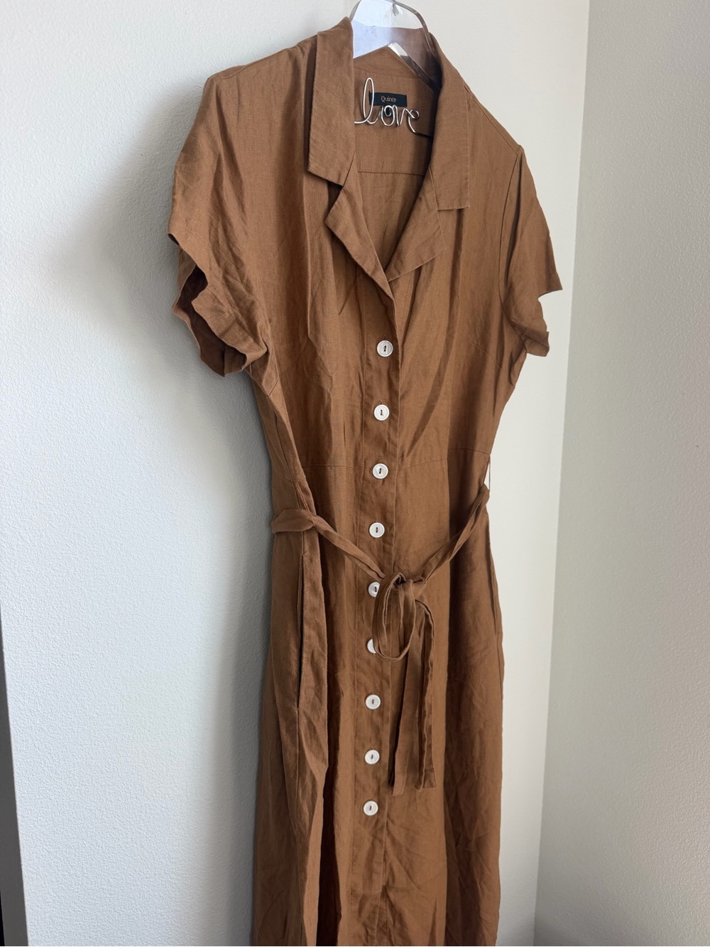 Quince 100% European Linen Button
Front Dress